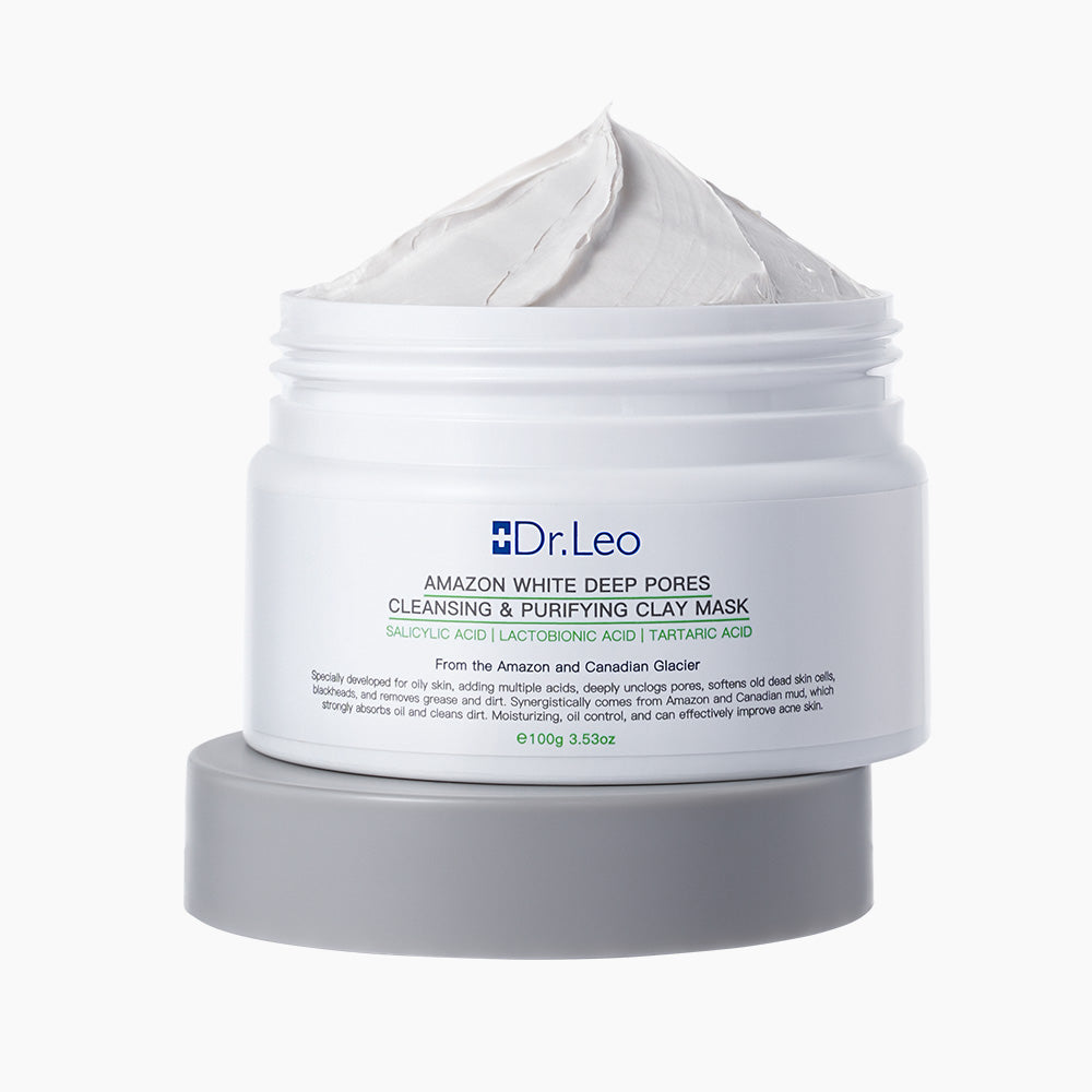 Mascarilla de arcilla purificadora y limpiadora profunda de poros Amazon White de Dr. Leo