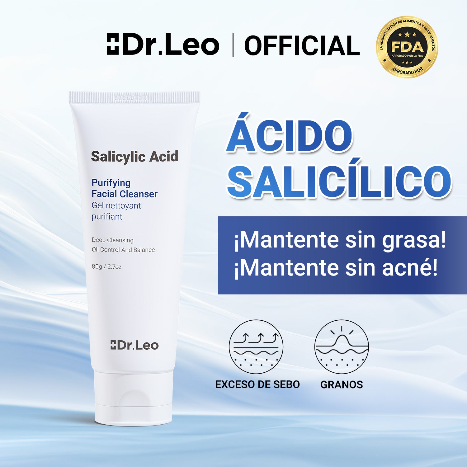 【En Preventa】Gel Limpiador Facial Purificante con Ácido Salicílico
