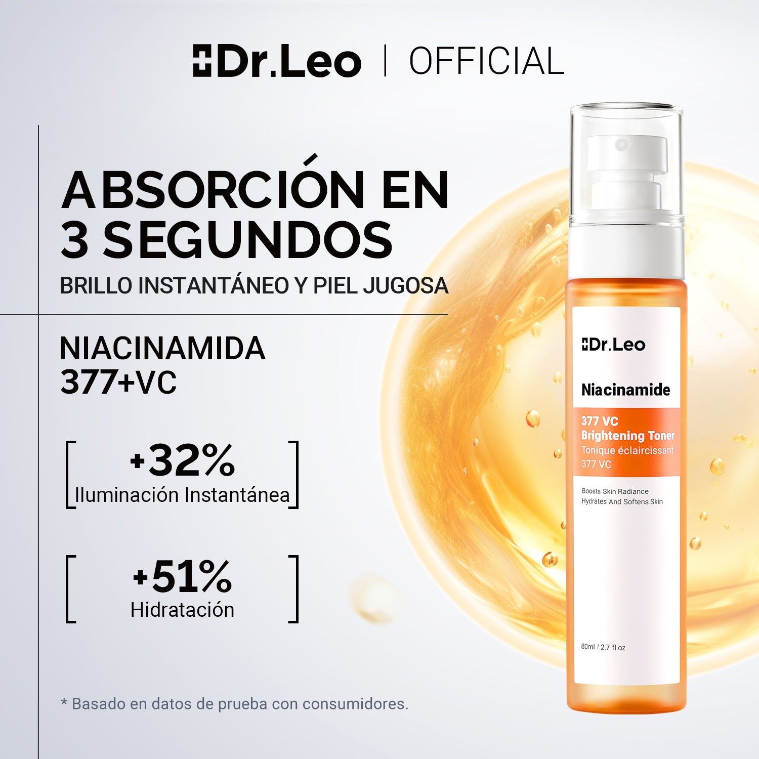 Tónico iluminador de niacinamida 377 VC