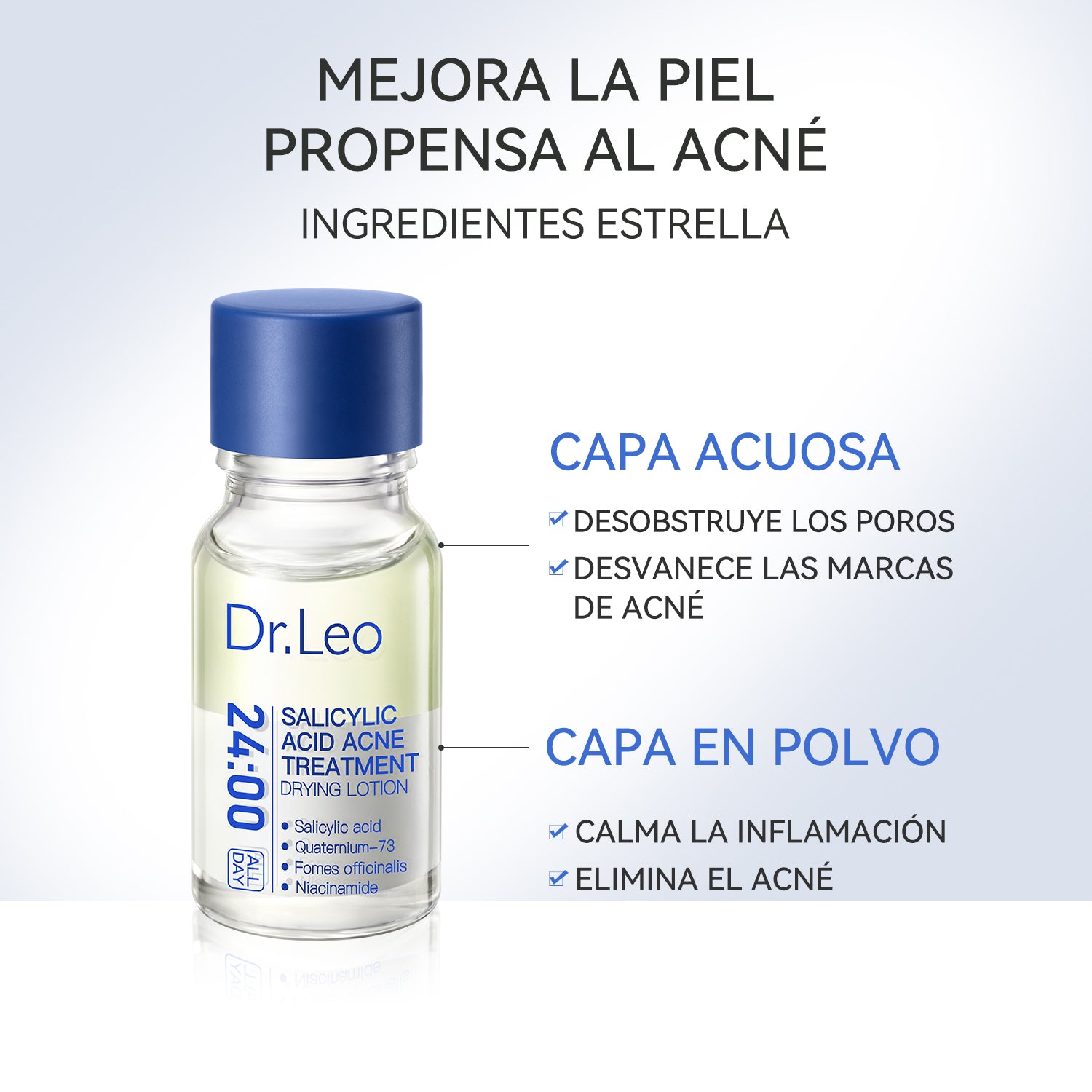 Loción para el tratamiento del acné con ácido salicílico-3 piezas