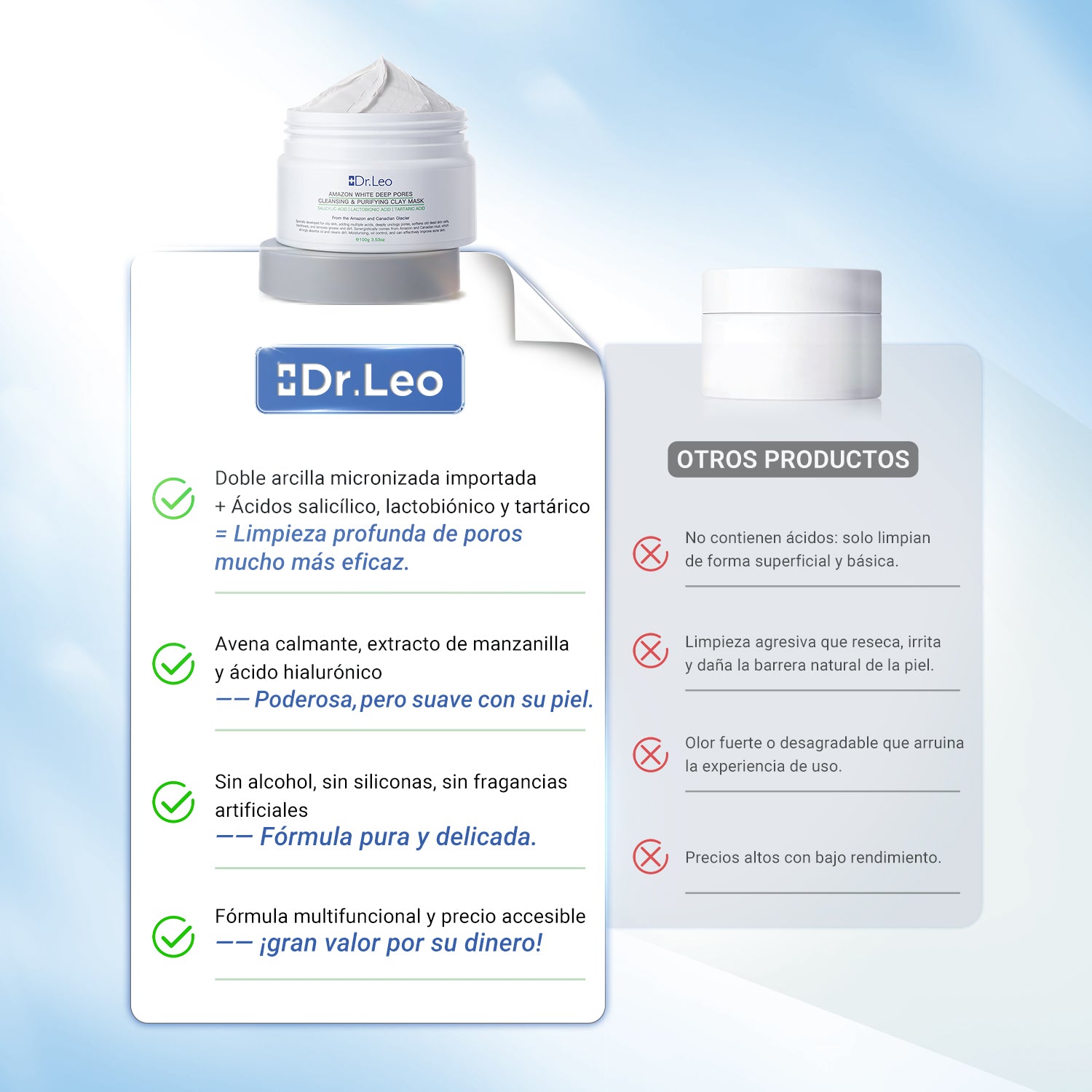 Mascarilla de Arcilla con 3 Ácidos para Limpieza Profunda de Poros