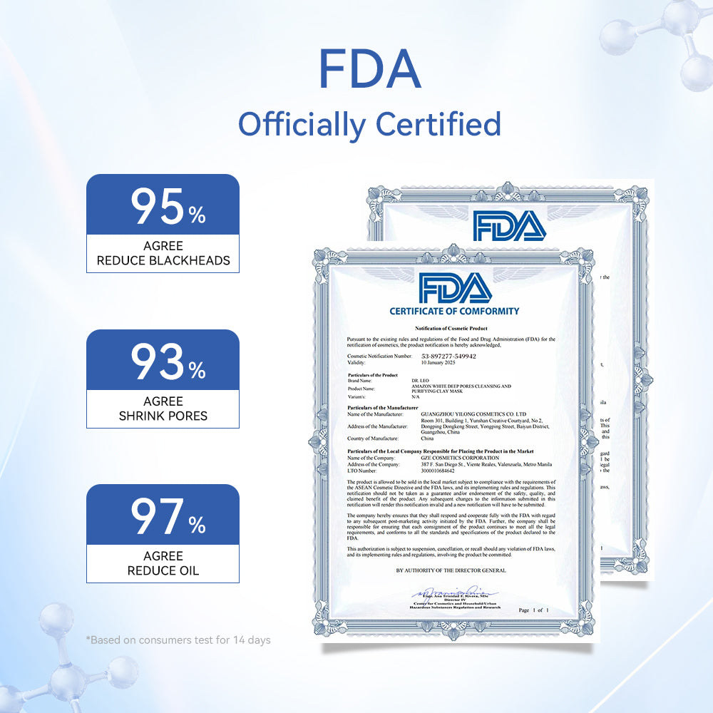 Mascarilla de Arcilla Purificante y Limpieza Profunda de Poros con Arcilla Blanca Amazónica - 2 Piezas