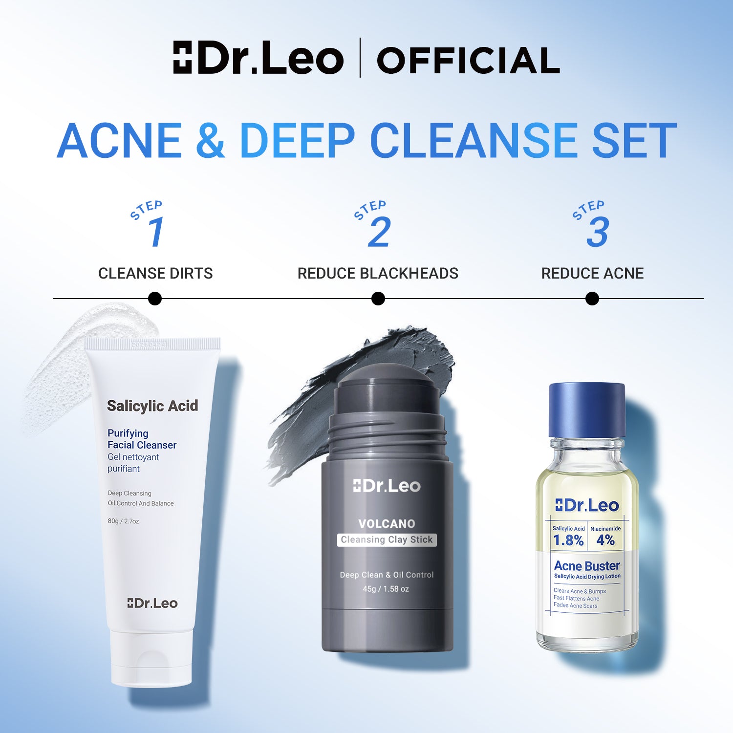 3-Step Acne Control Routine (Cleanser + Cleansing Clay Stick +