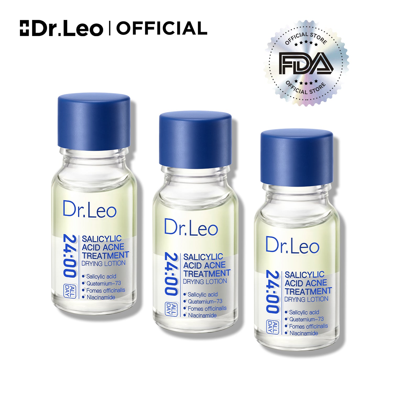 Loción secante para el tratamiento del acné con ácido salicílico del Dr. Leo