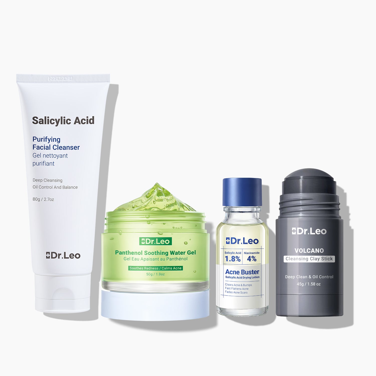 4-Step Acne Relief & Cleansing Clay Stick & Hydration Kit – DrLeo